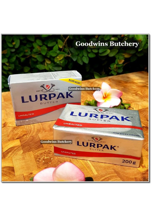 Butter Denmark LURPAK block UNSALTED 82% fat chilled 200g